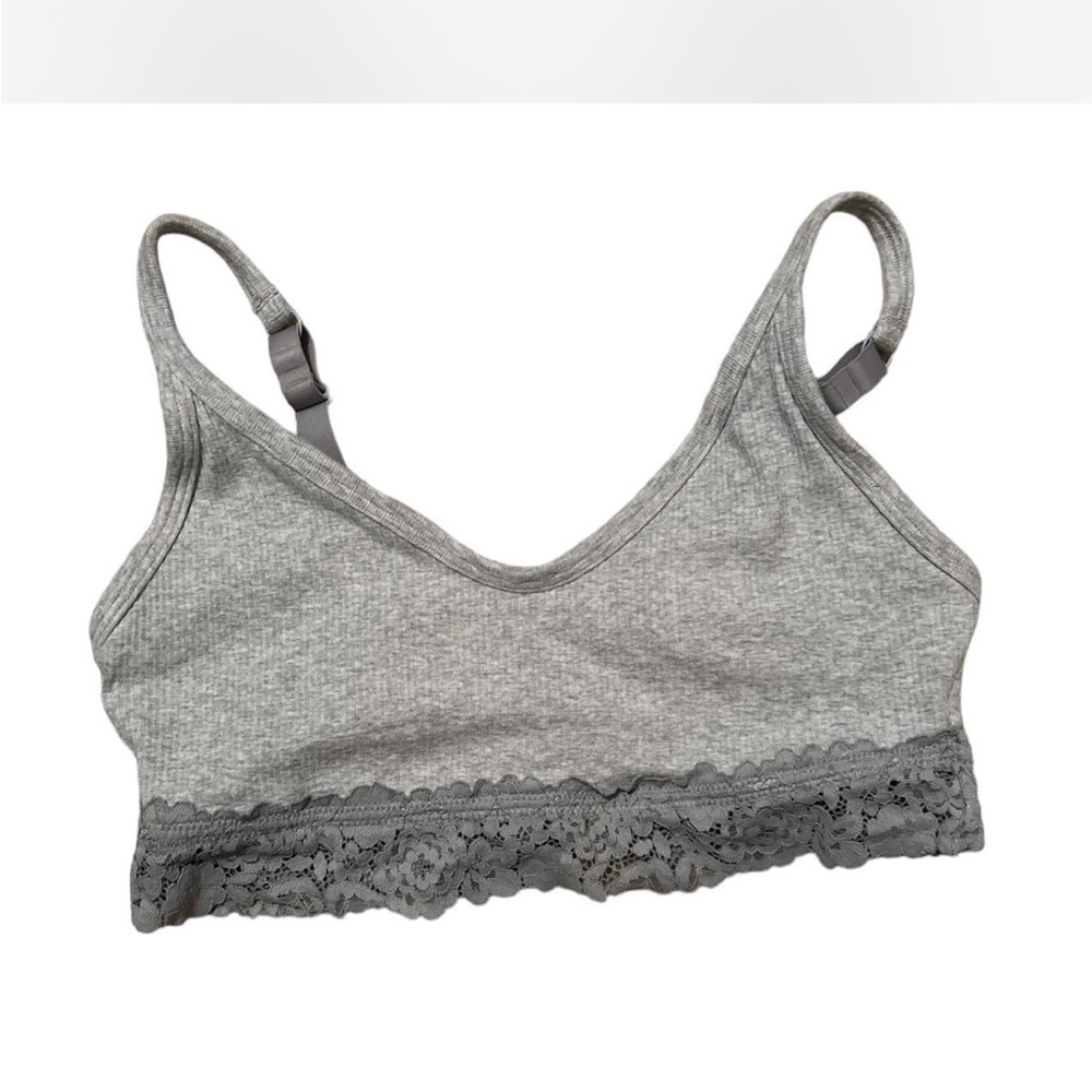 Aerie Heather Gray Lace Bandeau